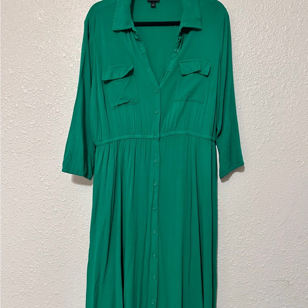 Torrid Teal Long Sleeve Dress